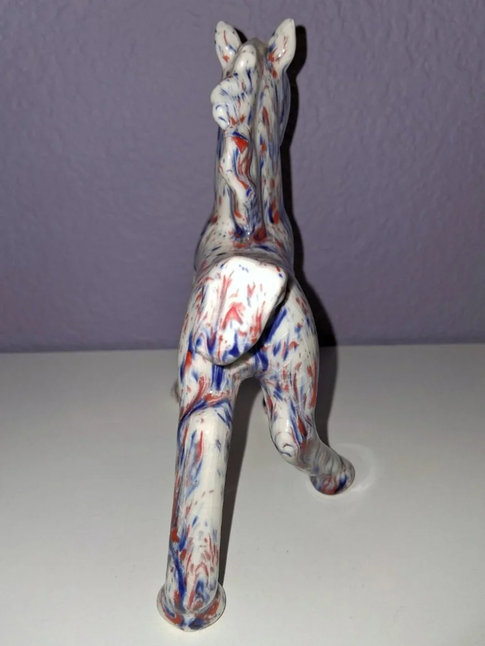 Vintage Red White and Blue Patriotic Painted Pony Foal Horse Ceramic Figurine 6